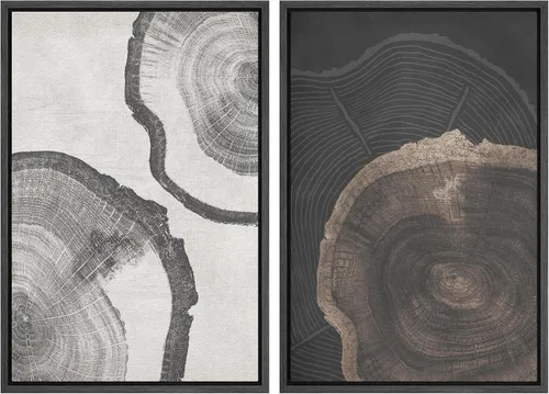 Miniatura 116 de SIGNWIN Lienzo enmarcado para pared, ilustraciones abstractas texturizadas en tonos beige terrosos, arte moderno, decorativo, contemporáneo