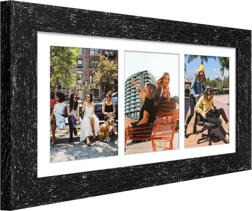Miniatura 53 de Marcos de Fotos Collage de 13.5X15.5 con 7 Aberturas para Fotos de 4X6, Marco de Fotos Múltiples con Paspartú para Decoración de Pared, Grano