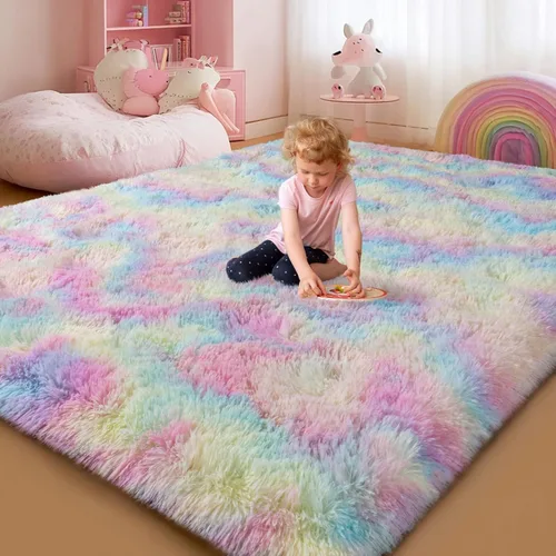 Miniatura 23 de qulint Alfombras de área de 5 x 7 pies para sala de estar, alfombra suave y esponjosa para dormitorio, alfombra de habitación de niños grandes, Gris