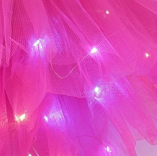 Miniatura 21 de Faldas de tutú LED para mujer, falda de tul con capas para baile de ballet, faldas iluminadas para disfraz de fiesta