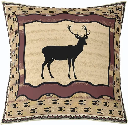 Miniatura 21 de Cartoon Bear Pillow Cover Cute Wild Animal Paw Print Cushion Cover for Kids Boys Girls Teens Jungle Pine Trees Silhouette Cabin Pillow Case for