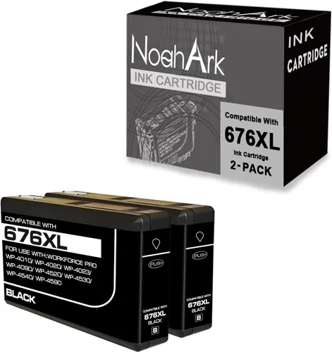 Miniatura 8 de NoahArk Paquete de 1 cartucho de tinta remanufacturado 676XL para 676XL 676 T676XL120 de alto rendimiento para fuerza laboral WP-4020 WP-4530