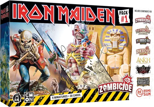 Zombicide Iron Maiden - Paquete de personajes #1 - Miniaturas de Eddie y mejoras de juego. Juego de mesa de estrategia cooperativa, a partir de 14