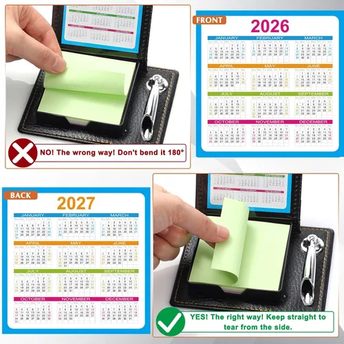 Miniatura 6 de Tenceur 10 piezas de regalos de agradecimiento a los empleados a granel, soporte de notas adhesivas de cuero sintético con tarjetas, accesorio