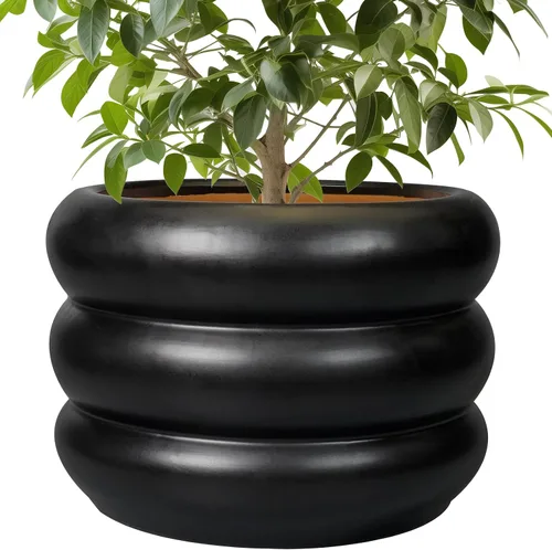 Miniatura 15 de Maceta de cerámica SQOWL para plantas de 8 pulgadas - Maceta de interior con orificio de drenaje para plantas de exterior, maceta floral moderna