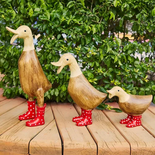Miniatura 2 de Pato con botas, decoraciones de patio, arte de jardín, patos charcos con botas de agua manchadas lindas - Individual - Estatuas de decoración