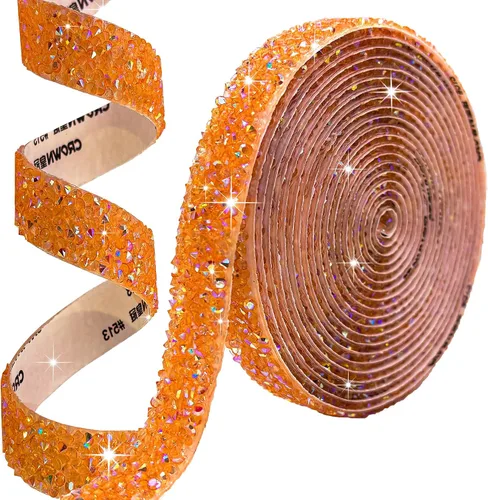Miniatura 18 de Cinta autoadhesiva de resina negra con diamantes de imitación, 4 yardas, cinta de cristal brillante aplicable a bodas, cumpleaños, Navidad, fiestas