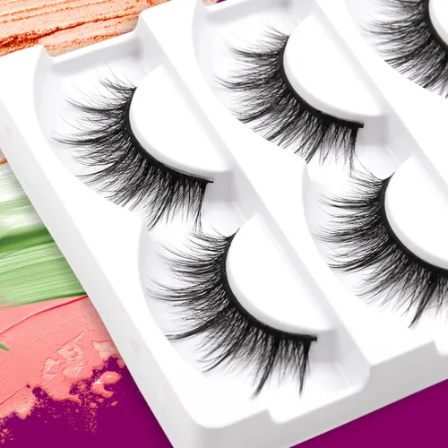 Miniatura 6 de Eliace Pestañas postizas de aspecto natural, pestañas de ojo de gato, tiras finas, pestañas postizas de visón 3D, pestañas postizas de volumen