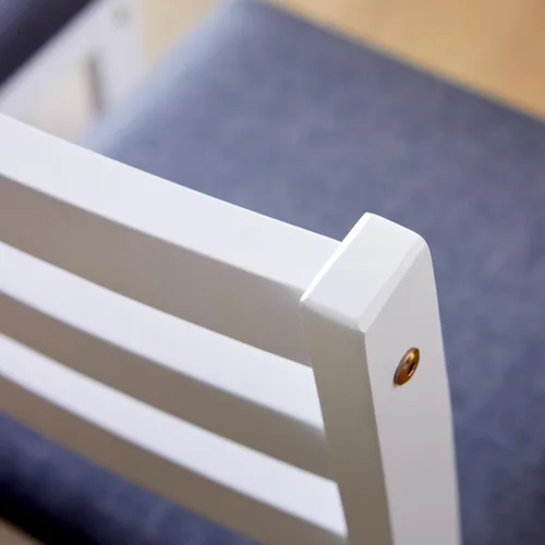 Miniatura 8 de Livinia Seattle - Juego de mesa de comedor de madera de 5 piezas para 4, moderno juego de comedor de cocina de granja con sillas traseras de Blanco