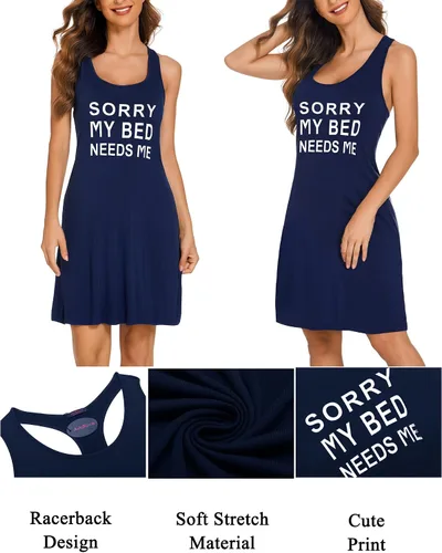 Miniatura 4 de Avidlove Camisón sin mangas para mujer, camiseta de dormir con espalda cruzada, sin mangas, ropa de dormir