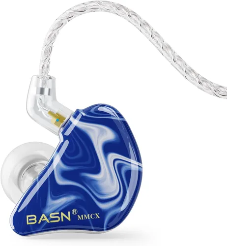 Miniatura 8 de BASN - Auriculares intrauditivos con monitor para músicos, auriculares con aislamiento de ruido de triple conductor con 2 cables MMCX desmontables