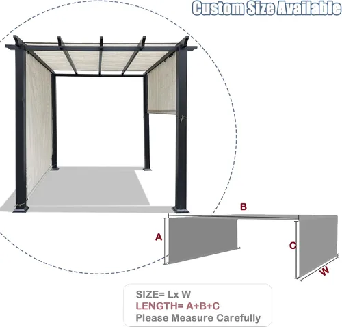 Miniatura 3 de Alion Home Toldo universal transpirable para pérgola – Toldo de repuesto para pérgola – Cubierta de sombra ajustable para exteriores con varillas