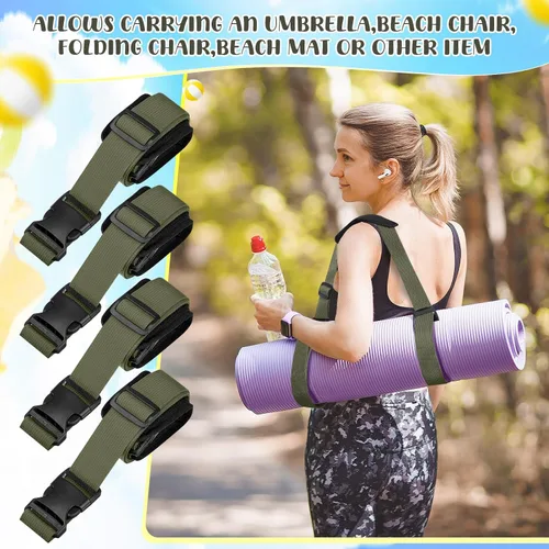 Miniatura 6 de Sanwuta Correa de transporte ajustable para silla de playa, correas para silla de camping, plegables, para playa, mochilero, bicicletas plegables
