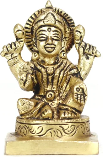 Miniatura 15 de ASHIRWAD Escultura de estatua de ídolo de latón para Diwali Pooja, templo, decoración del hogar, Vastu Laxmi Devi Maa AE000006-18 (Laxmi-18)