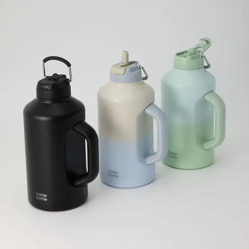 Miniatura 7 de BOTTLE BOTTLE Botella de Agua Aislada de 64 oz con Pajita y Tapa de Doble Uso Botella de Agua de Acero Inoxidable con Mango Vacuum para Ejercicio