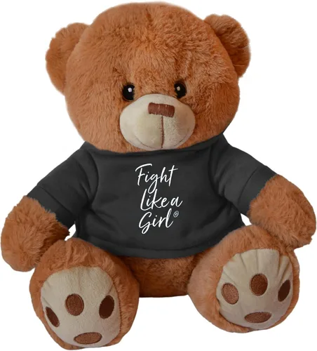Fight Like a Girl Oso de peluche Fight Pal para el melanoma, conciencia sobre el cáncer de piel - Negro