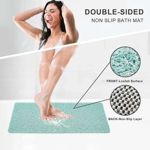 Miniatura 3 de Tapete antideslizante para bañera, tapete de baño antideslizante de 0.6 pulgadas, extra grueso, de secado rápido, tapete de ducha antideslizante