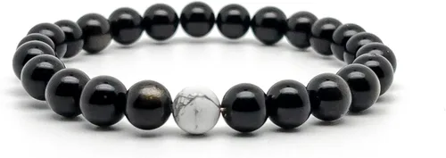 Miniatura 2 de Pulsera de obsidiana negra, pulsera para hombre, pulsera para mujer, escudos contra la negatividad, pulsera elástica, pulsera curativa, cuentas