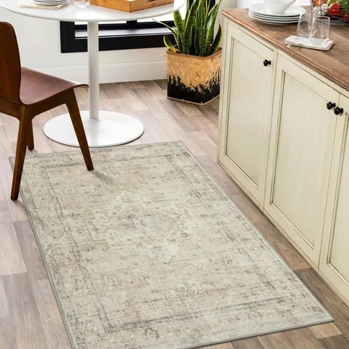Miniatura 47 de LIVEBOX Alfombra lavable de 5 x 7 pies, para sala de estar, dormitorio, antideslizante, estilo bohemio, para interiores, para comedor, oficina