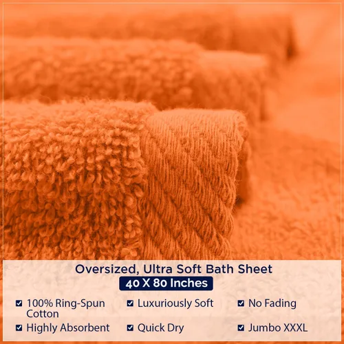 Miniatura 169 de DAN RIVER Paquete de 2 sábanas de baño de 35x70 pulgadas, sábanas de baño jumbo acanaladas para adultos, toallas grandes gruesas y absorbentes