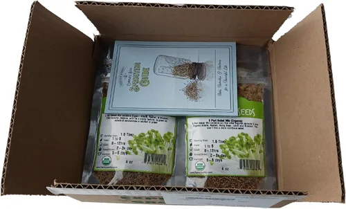 Miniatura 2 de Handy Pantry Organic Sbrouting Seed Mix – 2.5 lb – 10 variedades: Alfalfa Frijol mung, brócoli, lentejas, trébol, trigo sarraceno, rábano