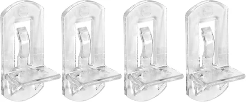 Miniatura 13 de 60 piezas de pasadores de estante con bloqueo – Clavijas de estante de gabinete de 7.9mm, clips de estante de plástico transparente para tableros