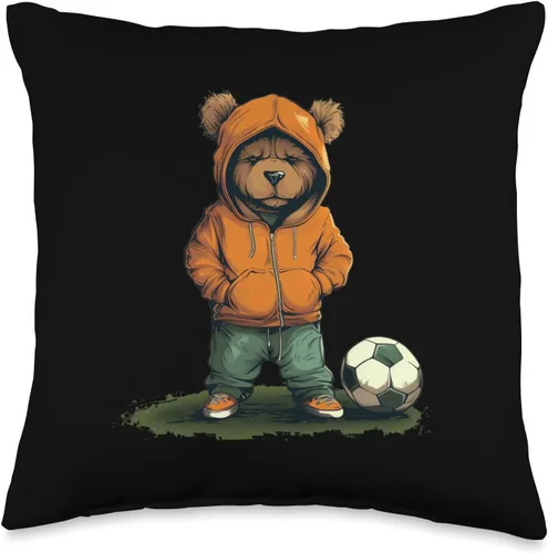 Divertido oso de peluche ama el fútbol para niños y niñas