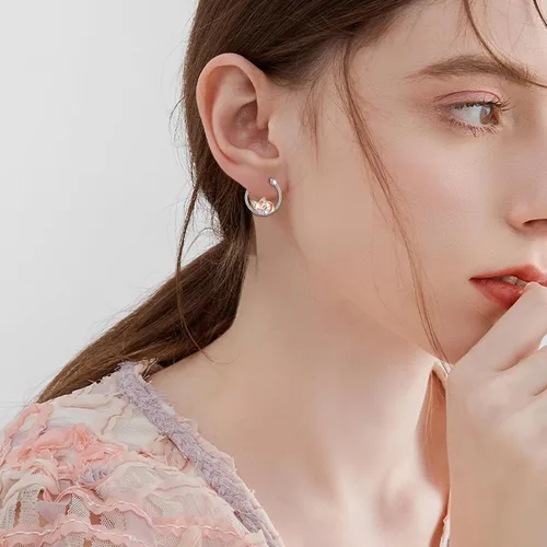Miniatura 2 de Aretes de plata de ley 925 con diseño de oso, pingüino, ajolote, pulpo, mapache, regalos de Navidad para mujer