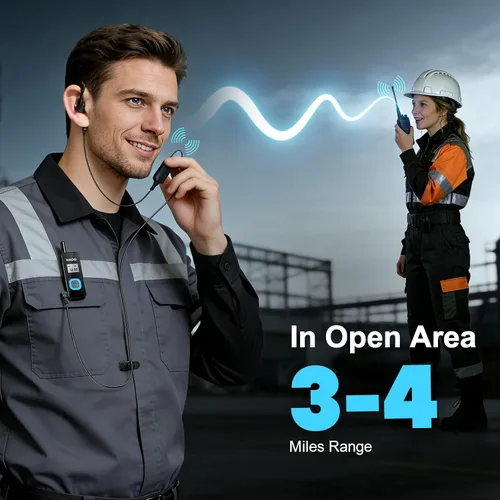 Miniatura 9 de HAOO Mini walkie talkies con auriculares, radio portátil de dos vías, transceptor FM, walkie talkie de largo alcance para esquí, senderismo, 3 PZAS