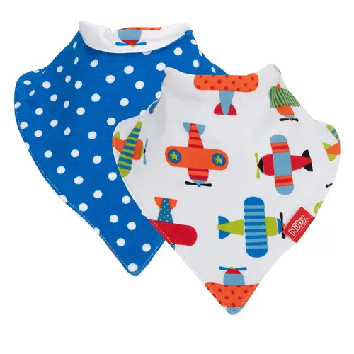 Miniatura 2 de Nuby Paquete de 2 baberos tipo bandana con atrapasadores, babero súper absorbente con cuello suave y cómodo, niño
