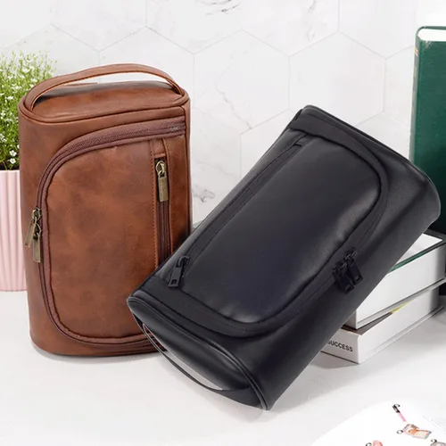 Miniatura 7 de Neceser personalizado para hombres, marido, novio, papá, cuero con capacidad para viaje, kit de viaje hecho a mano con grabado personalizado, nombre