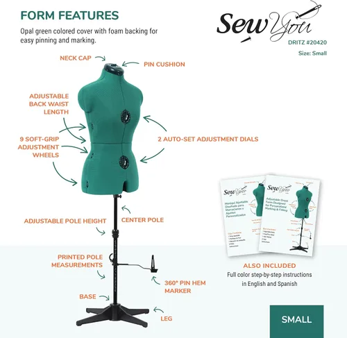 Miniatura 4 de Maniquí para costura Sew You de Dritz, ajustable, S