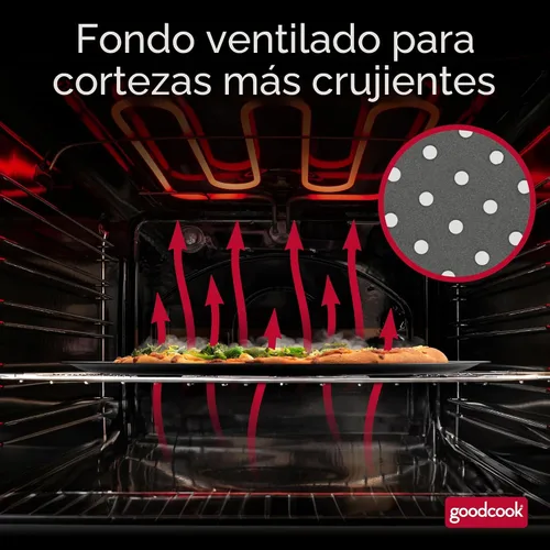 Miniatura 3 de GoodCook AirPerfect Sartén Antiadherente para Pizza de 16" – Sartén para Pizza para Horno, Sartén Redonda Perforada para Pizza, Sartén para Hornear