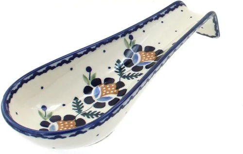 Miniatura 3 de Blue Rose Polish Pottery Blue Violet - Soporte para cuchara mediano