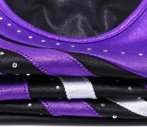 Miniatura 4 de BAOHULU Leotardo de gimnasia para niñas, pantalones cortos de gimnasia con banda elástica