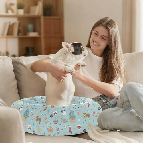 Miniatura 8 de Wudan Pet Cat Beds Relieve Stress Fluffy Puppy Beds for Small Size Pets Supplies M Christmas Decor