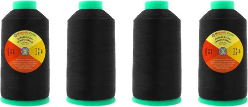 Miniatura 237 de Mandala Crafts - Hilo de nailon para coser cuero, tapicería, mezclilla y para trenzar el pelo; resistente, 1500 yardas, tamaño 69 T70 Marrón