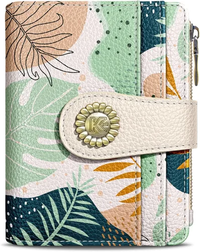 Miniatura 48 de Kelvoris Cartera pequeña Rfid para mujer, plegable, con cremallera, bolsillo para monedas, piel sintética, compacto, para tarjetas de crédito