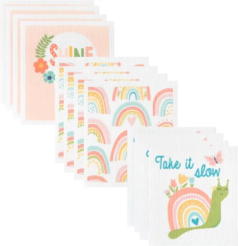 Miniatura 9 de RITZ Paños de esponja suecos, Boho, paquete de 12