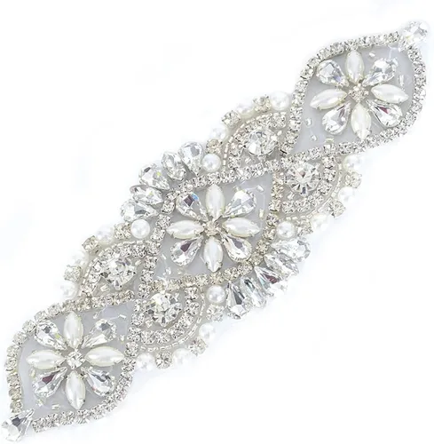 Miniatura 9 de ShiDianYi Vestido nupcial de la boda de la correa de la faja apliques con el cinturón de piedra AB decoración de la cintura del rhinestone nupcial