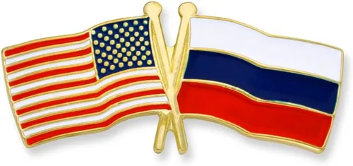 Miniatura 29 de PinMart Pin de solapa esmaltado con bandera de la amistad cruzada de Estados Unidos y el mundo