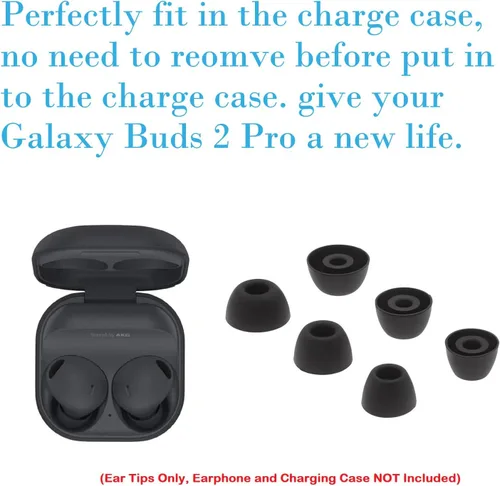 Miniatura 6 de 6 pares de puntas negras de repuesto de silicona S/M/L para Galaxy Buds 2 Pro, compatibles con Samsung Galaxy Buds 2 Pro