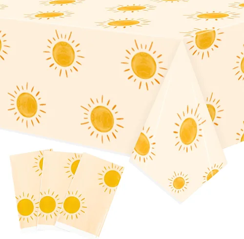 3 manteles bohemios para fiesta de cumpleaños, estilo bohemio, desechables, de plástico, impermeables, rectangulares, suministros de decoración para