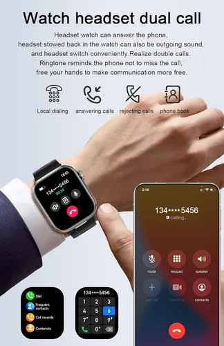 Miniatura 8 de Reloj inteligente con auriculares para mujer, 2 pulgadas HD (respuesta/hacer llamadas) 2 en 1 relojes inteligentes y auriculares, más de 100 modos
