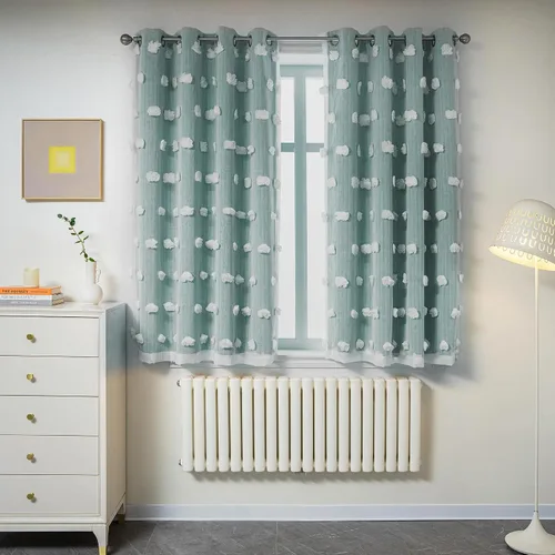 Miniatura 42 de Mysky Home Cortinas de doble capa, dormitorio, traslúcidas, opacas, habitación de niños, comedor, guardería, ojales, oscurecer la habitación, 52 x