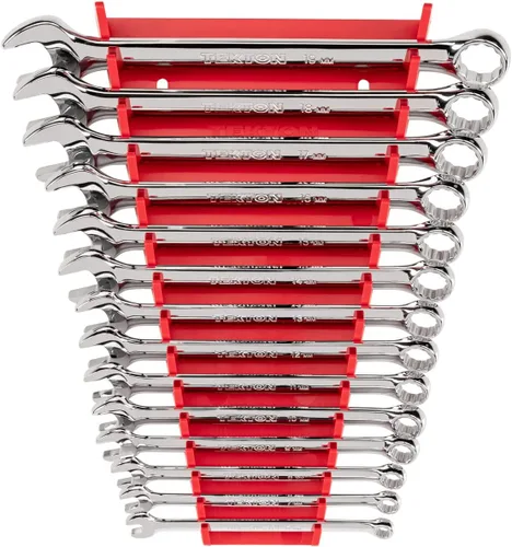 Miniatura 10 de TEKTON Juego de llaves combinadas con estante, 15 piezas (1/4-1 pulg.) WCB92106