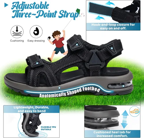 Miniatura 2 de visionreast Sandalias deportivas de moda para niños, con estampado de camuflaje, sandalias deportivas al aire libre, sandalias casuales para la playa
