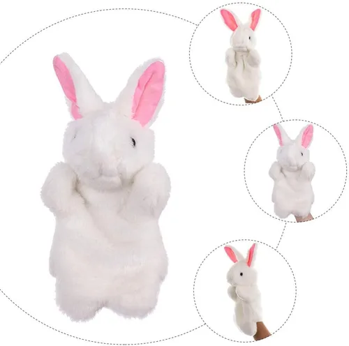 Miniatura 8 de Marionetas de mano de conejo de peluche para niños, adorables títeres de mano de animales para contar historias, juego imaginativo e interacción