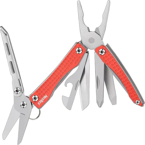 Miniatura 8 de NEXTOOL EDC Llavero Multiherramienta, 10 en 1 Mini Cuchillo de Bolsillo Multiherramienta con Alicates de Punta Fina, Tijeras, Mini Gadgets Útiles