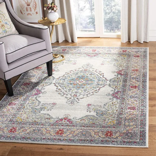Miniatura 18 de SAFAVIEH Evoke Collection EVK250A - Alfombra de pasillo, 2 pies 2 pulgadas x 7 pies, color crema y fucsia, diseño oriental Shabby chic, no desprende